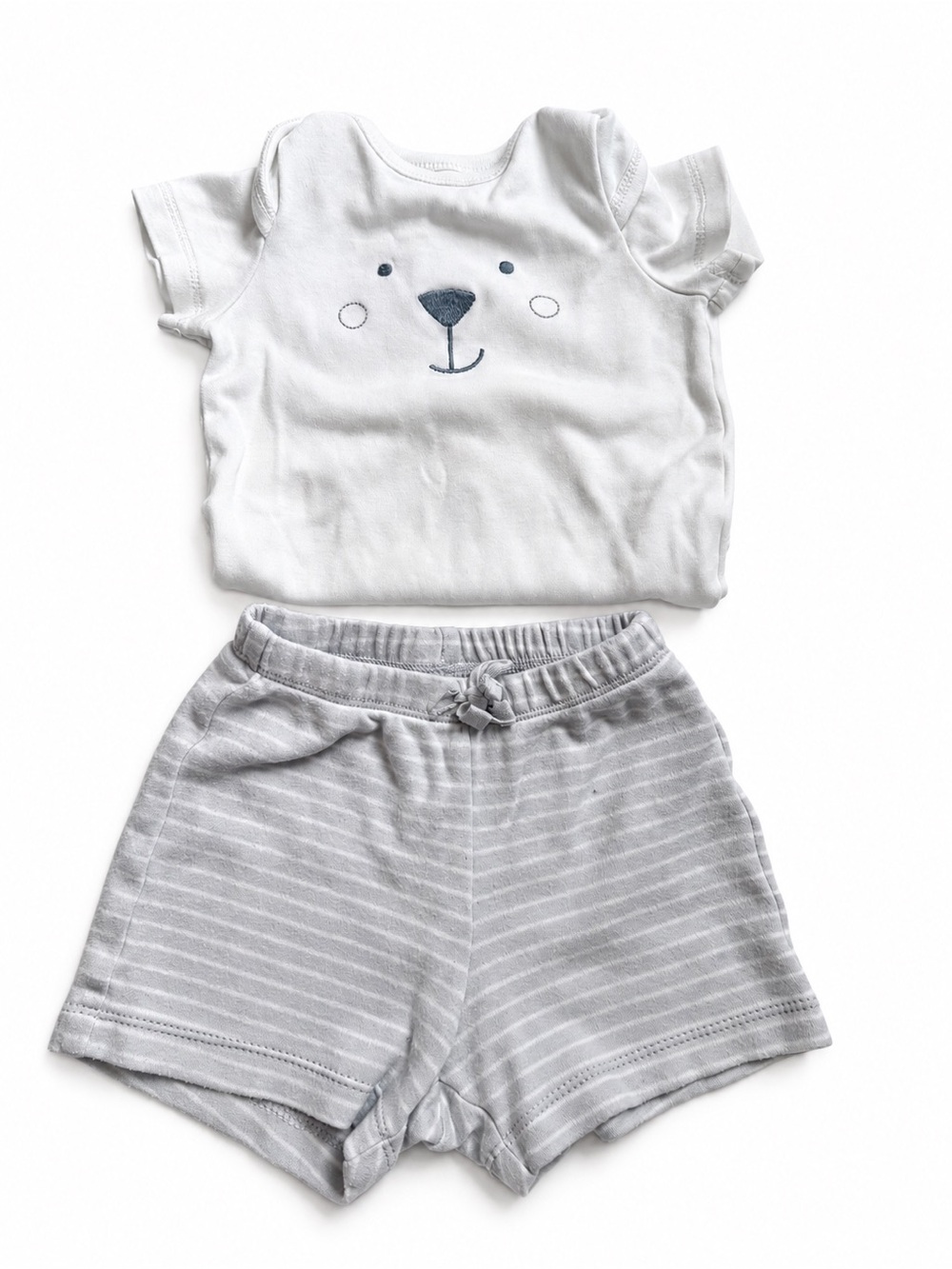 Baby GAP 2-Piece Set 3-6M Bear Bodysuit & Striped Shorts